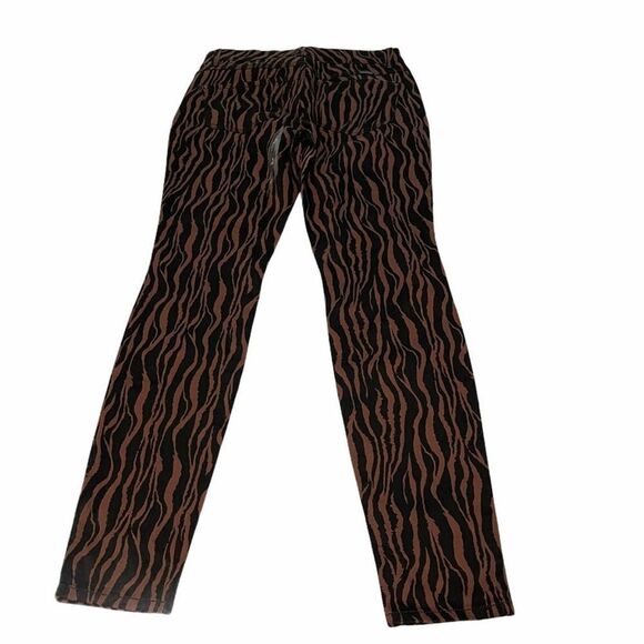 INC Tiger Print Skinny Leg Jeans Brown Size 4 - Picture 6 of 12